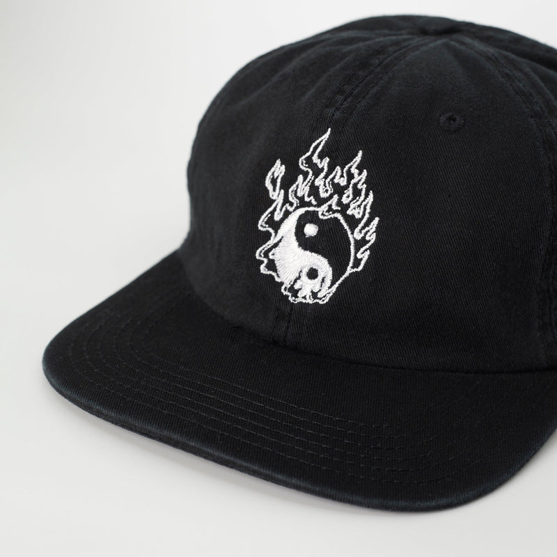 Yin Yang Flames Cap - Black