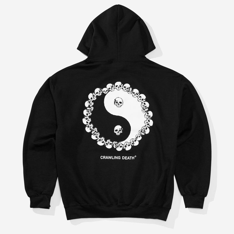 Yin Yang Skulls Hood - Black