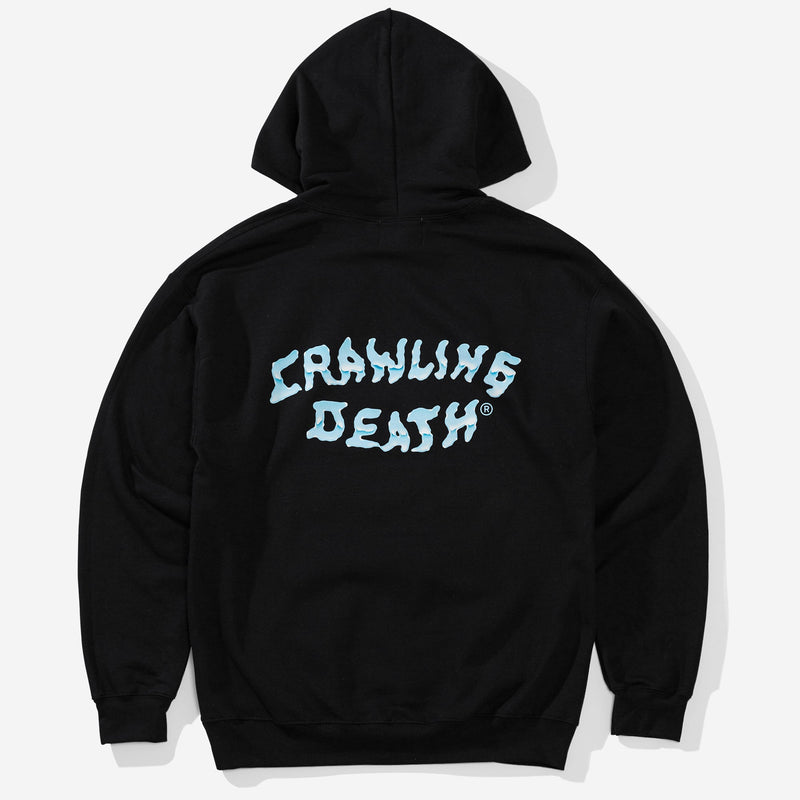Blue Chrome Logo Hood - Black
