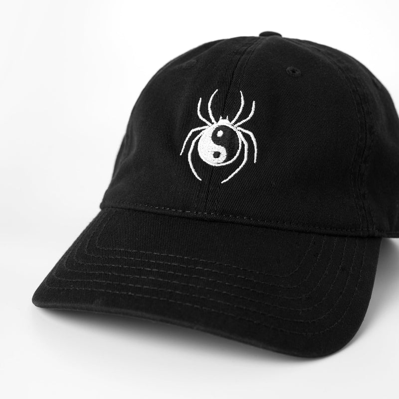 Spider Embroidered Cap - Black