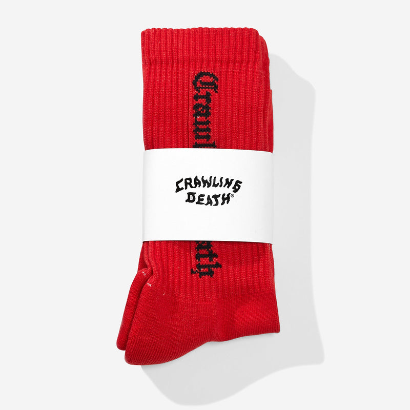 Gothic Logo Socks - Red/Black