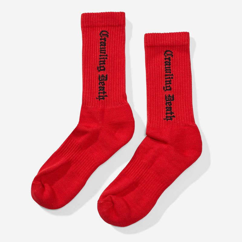 Gothic Logo Socks - Red/Black