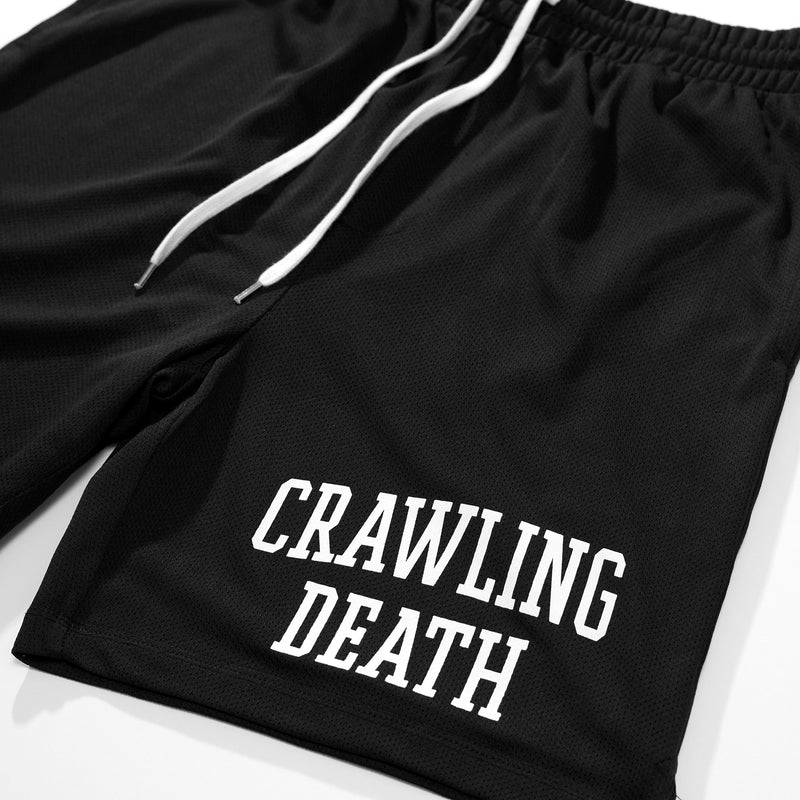 College Logo Mesh Shorts - Black