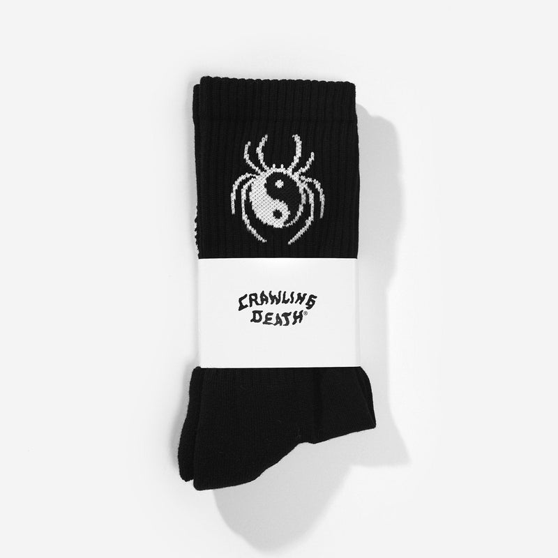 Yin Yang Spider Socks - Black