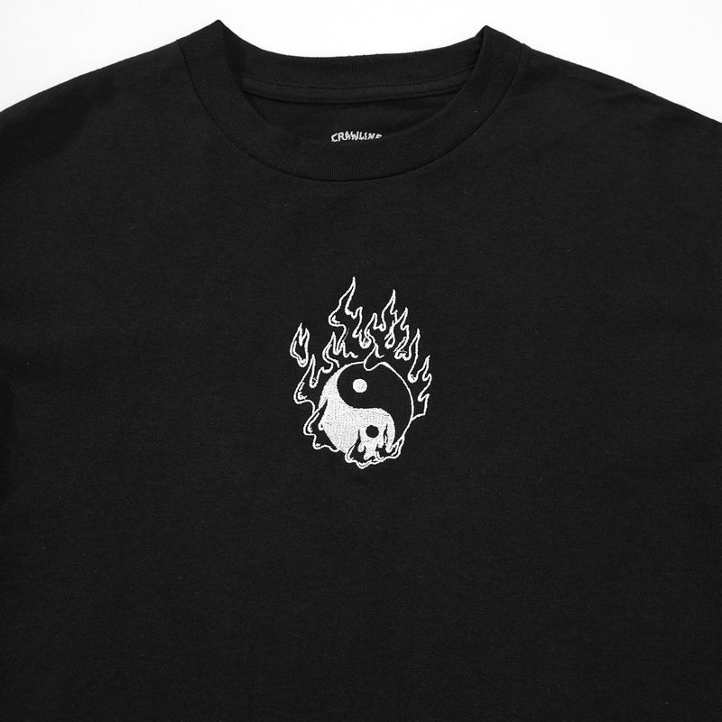 Yin Yang Flames T-Shirt - Black